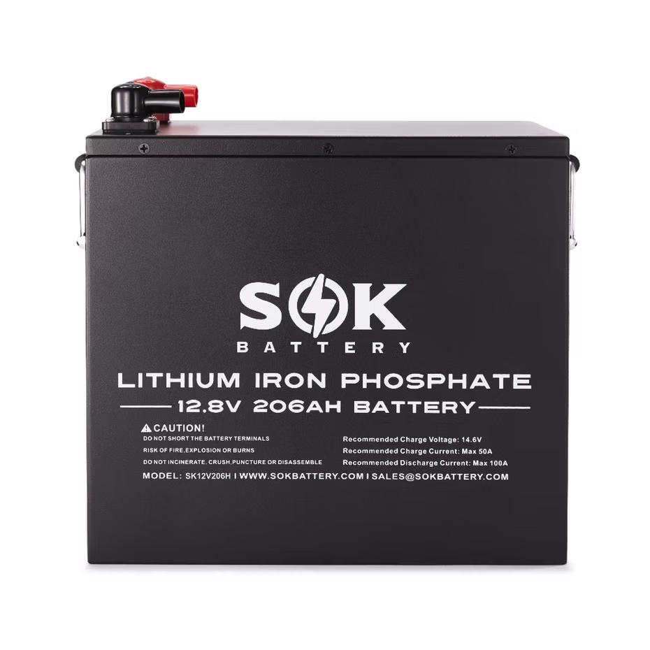 SOK Battery 12V 206Ah LiFePO4 Battery With Built-In Heater