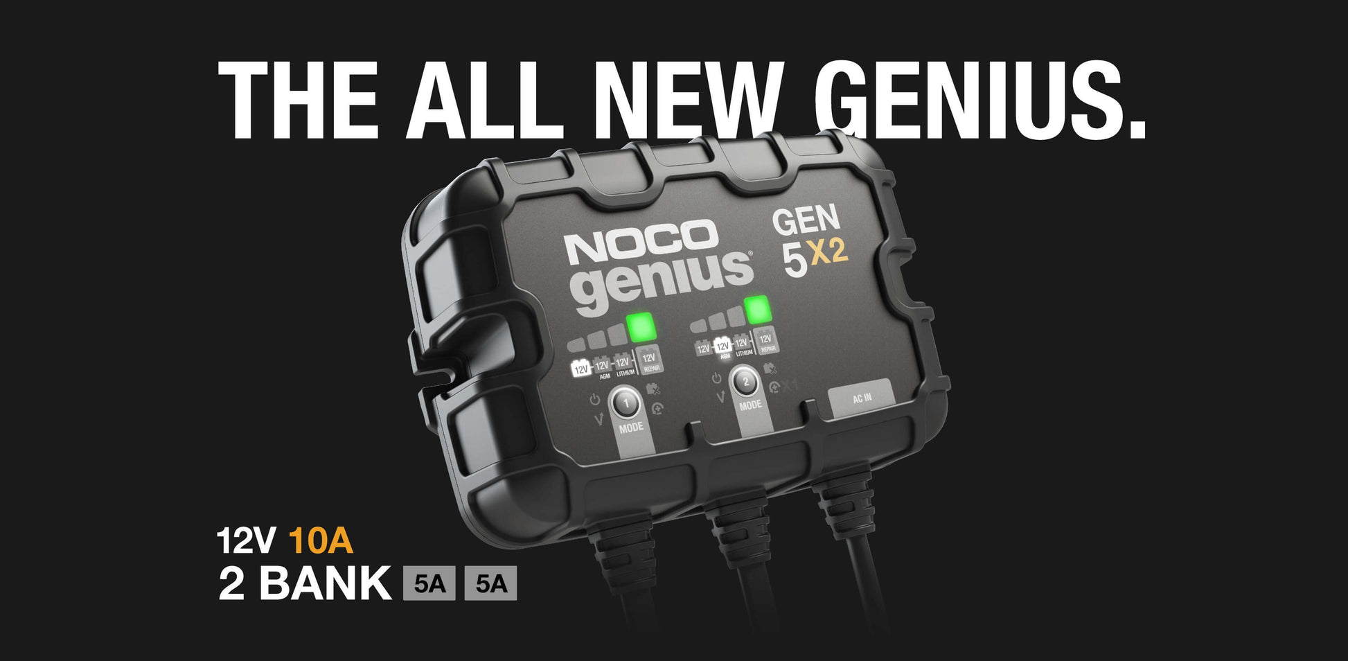 NOCO GEN5X2 10A 2-Bank Onboard Battery Charger, Cabin Depot