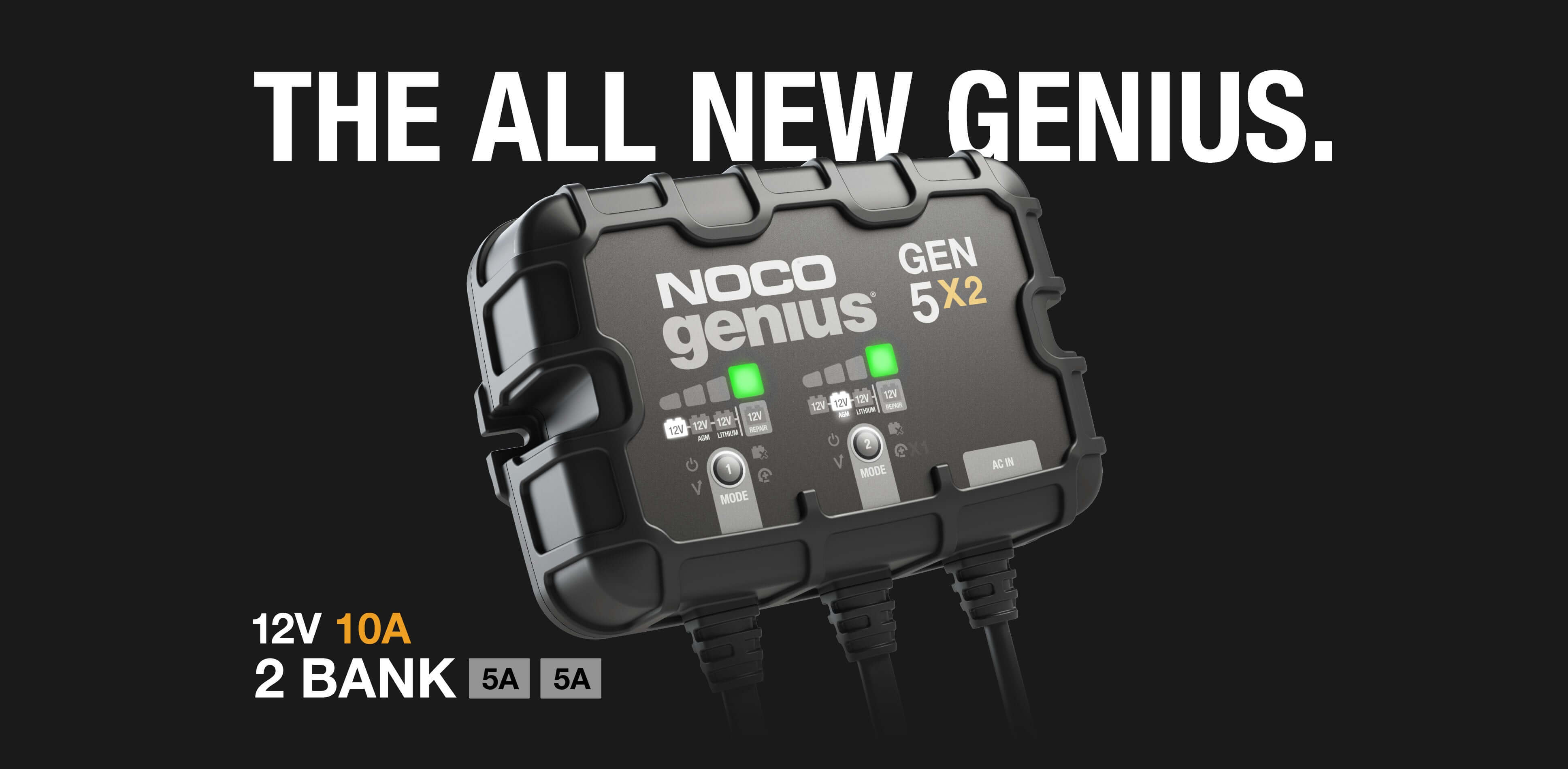 NOCO GEN5X2 10A 2-Bank Onboard Battery Charger, Cabin Depot