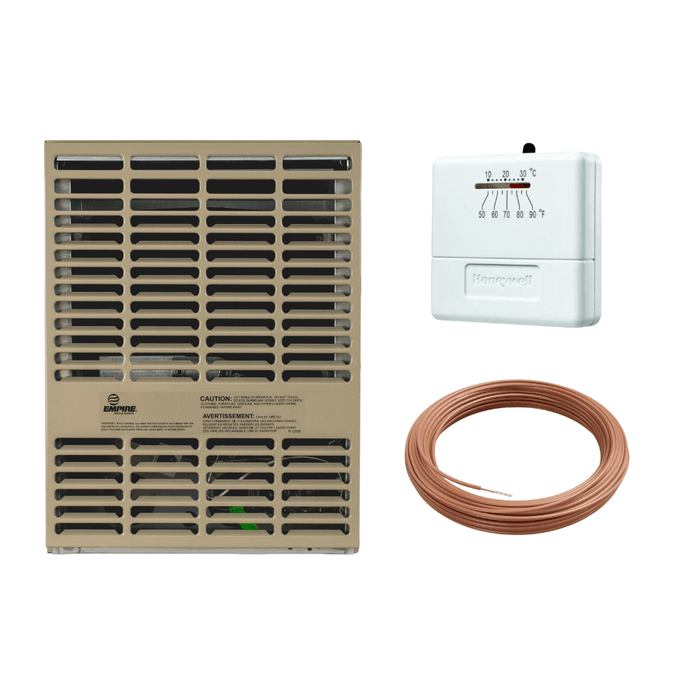 Empire Propane Direct Vent Heater DV210S 10000 Btu with thermostat and copper coil for efficient heating solutions.