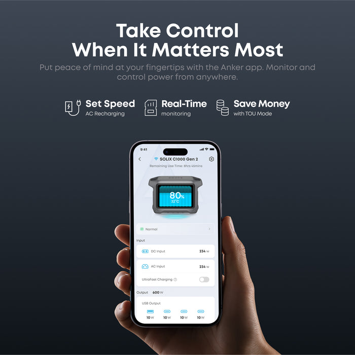 Anker SOLIX C1000 Gen2 2000W 1024Wh Station d'énergie