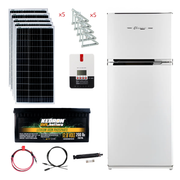 Unique 14 Cu/Ft Classic Retro Solar DC Fridge Stand-Alone Solar Power System