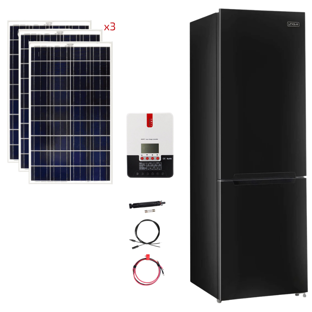 Unique 12 Cu/Ft 325L 12/24 DC Bottom Mount Refrigerator Stand-Alone Solar Power System (système d'alimentation solaire autonome)