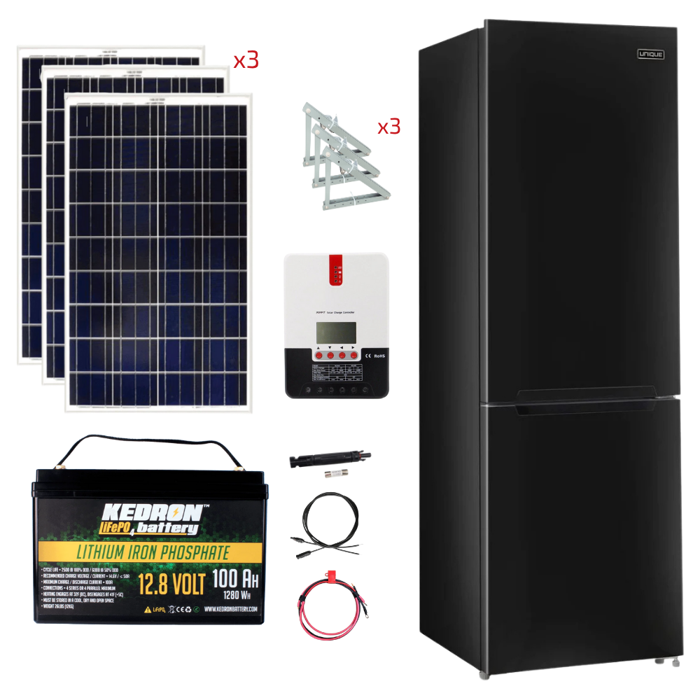 Unique 12 Cu/Ft 325L 12/24 DC Bottom Mount Refrigerator Stand-Alone Solar Power System (système d'alimentation solaire autonome)