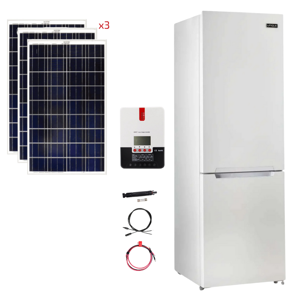 Unique 12 Cu/Ft 325L 12/24 DC Bottom Mount Refrigerator Stand-Alone Solar Power System (système d'alimentation solaire autonome)