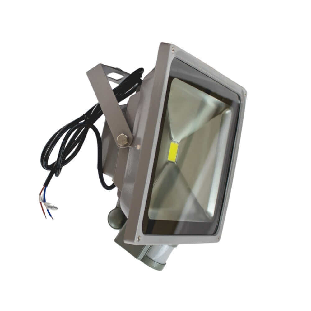 The Cabin Depot 12V 50W LED Waterproof Outdoor Motion Sensor Floodlight, ideal for off-grid systems and yard security lighting.