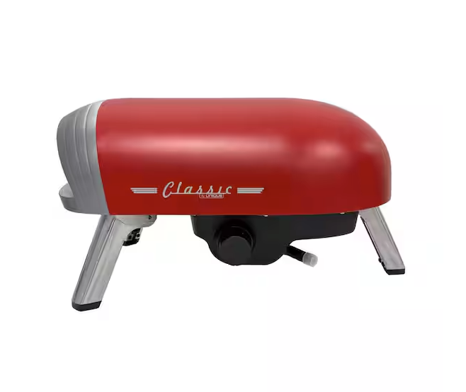 Four à pizza rétro classique unique de 40 cm, rouge