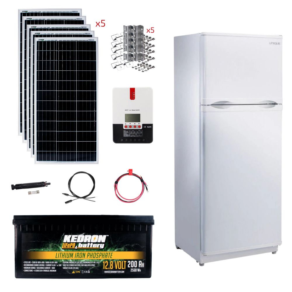 Système d'énergie solaire autonome unique de 10,3 Cu/Ft 12/24V Réfrigérateur solaire à courant continu avec congélateur