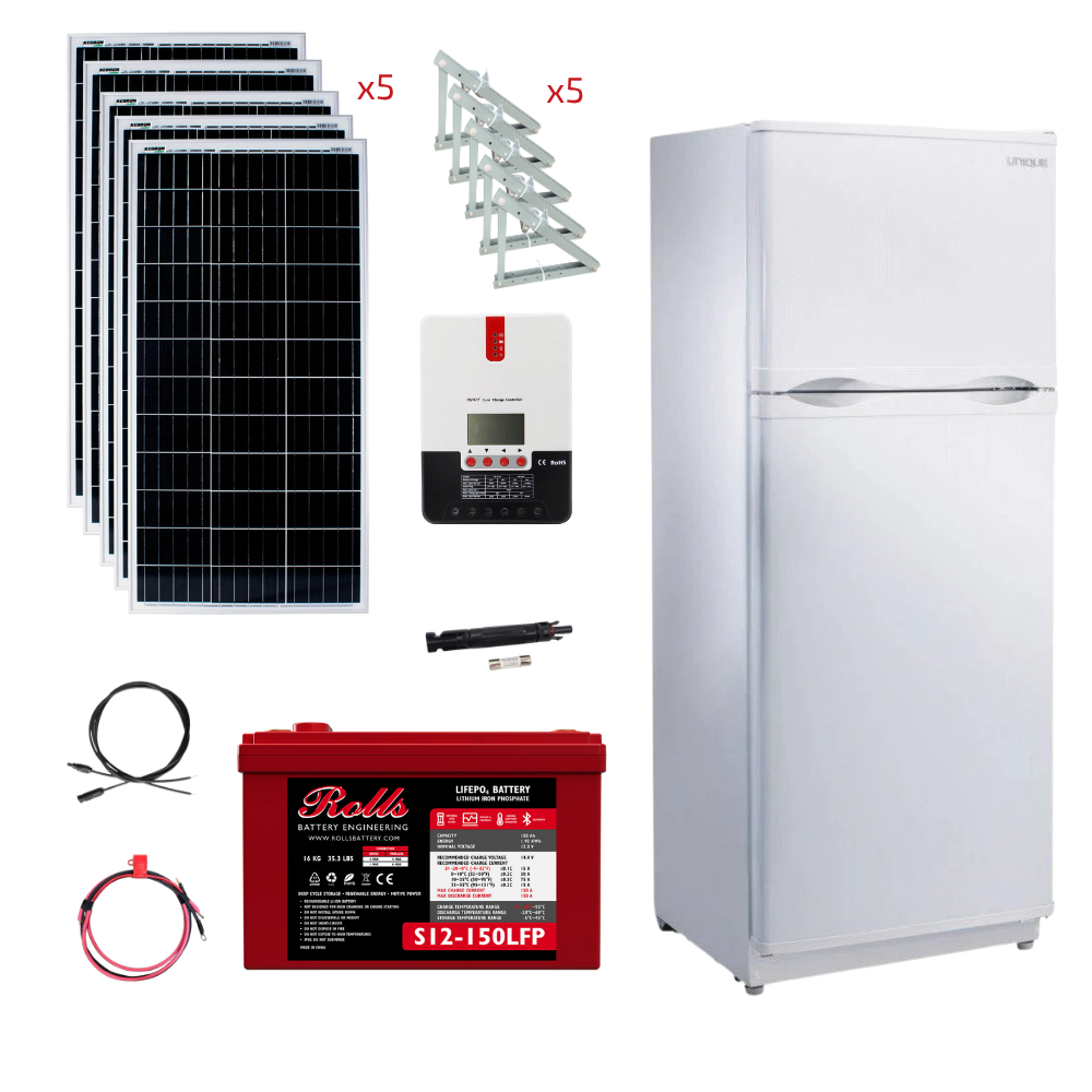 Système d'énergie solaire autonome unique de 10,3 Cu/Ft 12/24V Réfrigérateur solaire à courant continu avec congélateur