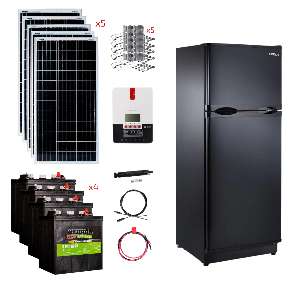 Système d'énergie solaire autonome unique de 10,3 Cu/Ft 12/24V Réfrigérateur solaire à courant continu avec congélateur