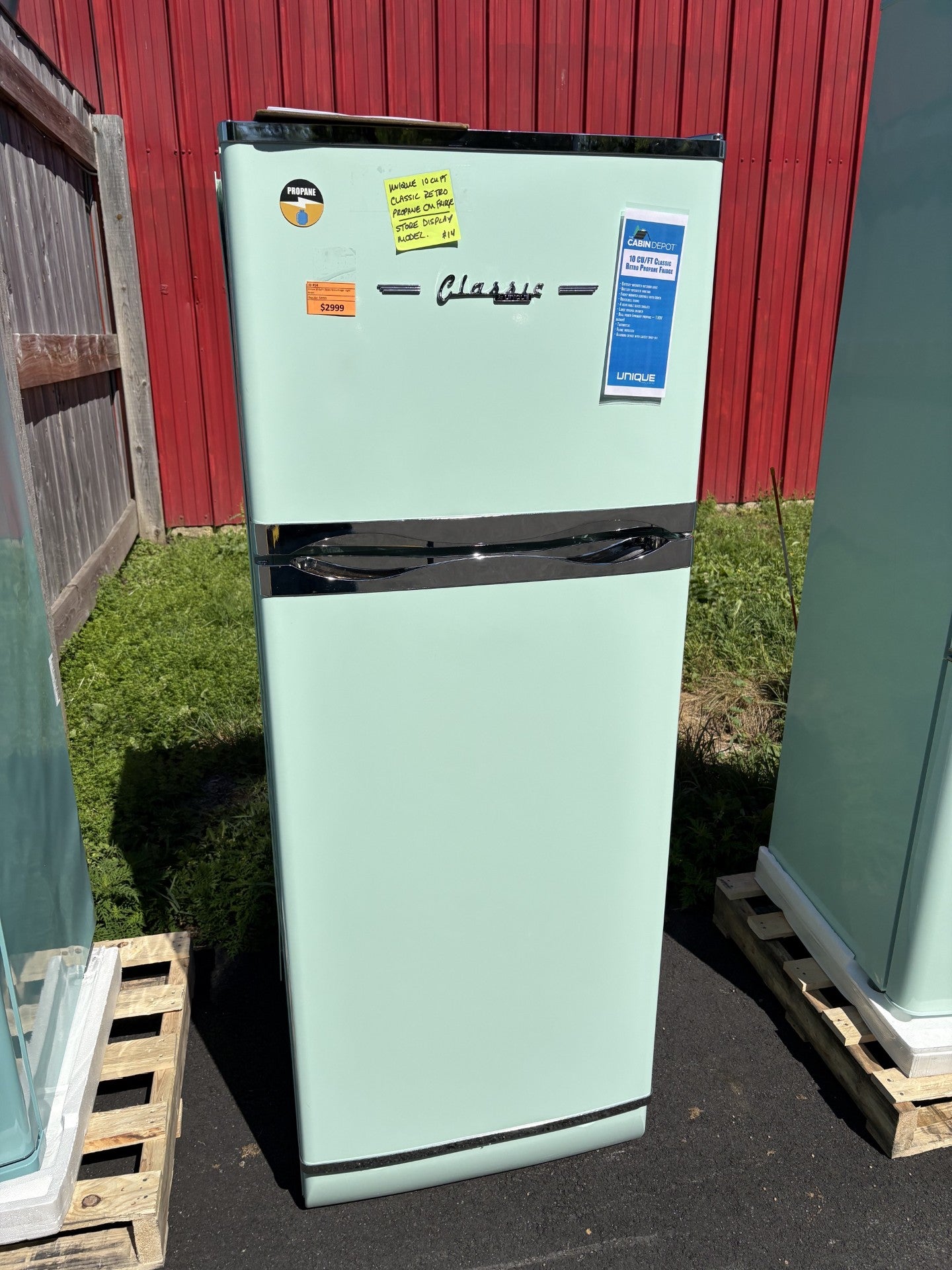Réfrigérateur rétro classique Unique 10 Cu/Ft - Vert clair