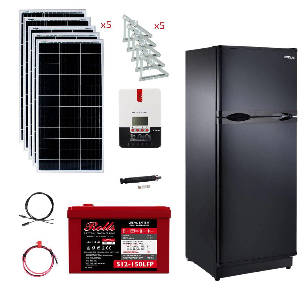 Système d'énergie solaire autonome unique de 10,3 Cu/Ft 12/24V Réfrigérateur solaire à courant continu avec congélateur