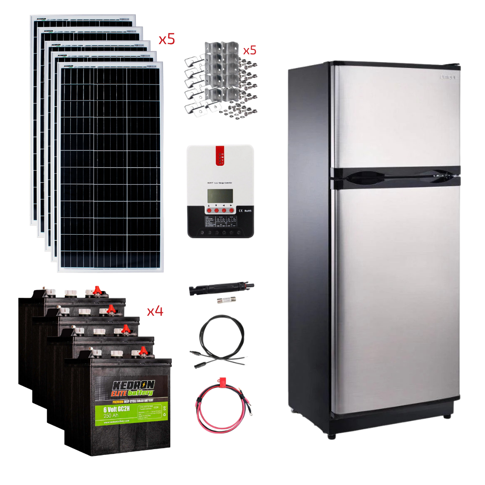 Système d'énergie solaire autonome unique de 10,3 Cu/Ft 12/24V Réfrigérateur solaire à courant continu avec congélateur