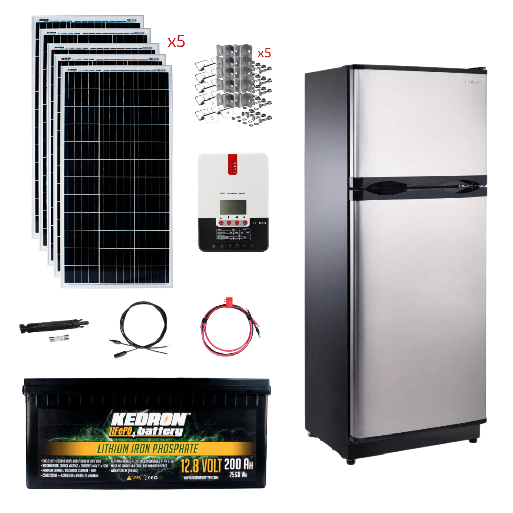 Système d'énergie solaire autonome unique de 10,3 Cu/Ft 12/24V Réfrigérateur solaire à courant continu avec congélateur