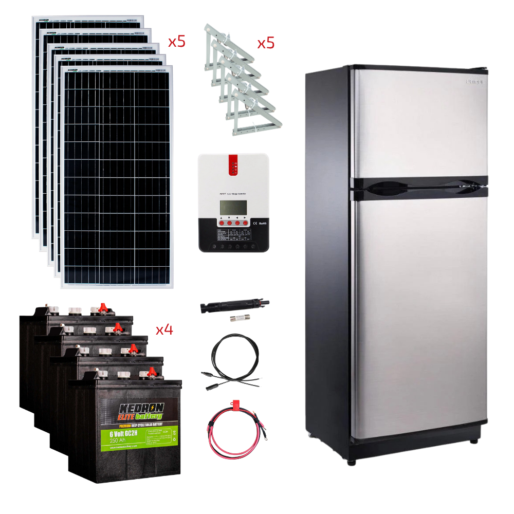 Système d'énergie solaire autonome unique de 10,3 Cu/Ft 12/24V Réfrigérateur solaire à courant continu avec congélateur