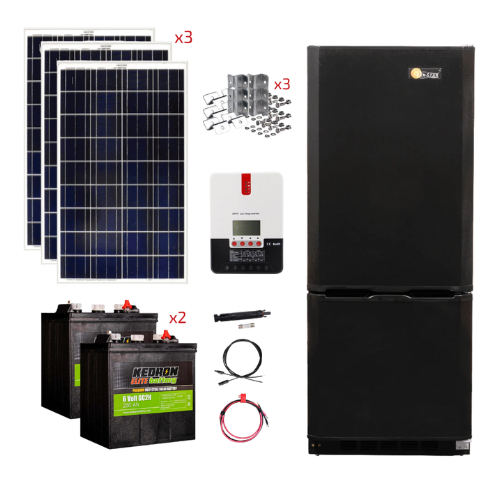 SunStar 10 Cu/Ft Solar DC/AC Refrigerator Stand-Alone Solar Power System