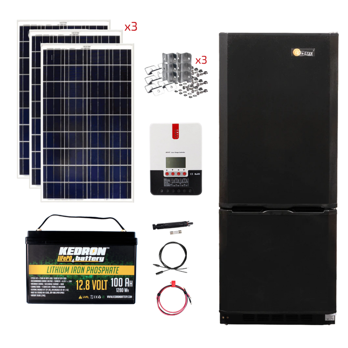 SunStar 10 Cu/Ft Solar DC/AC Refrigerator Stand-Alone Solar Power System