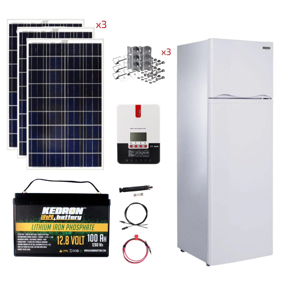 Unique 9 Cu/Ft 260L Solar DC Fridge Stand-Alone Solar Power System (Système d'énergie solaire autonome de 9 Cu/Ft 260L)