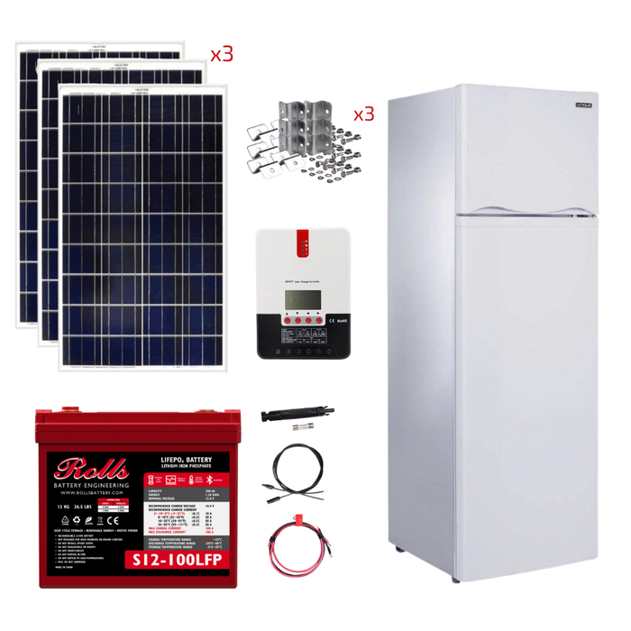 Unique 9 Cu/Ft 260L Solar DC Fridge Stand-Alone Solar Power System