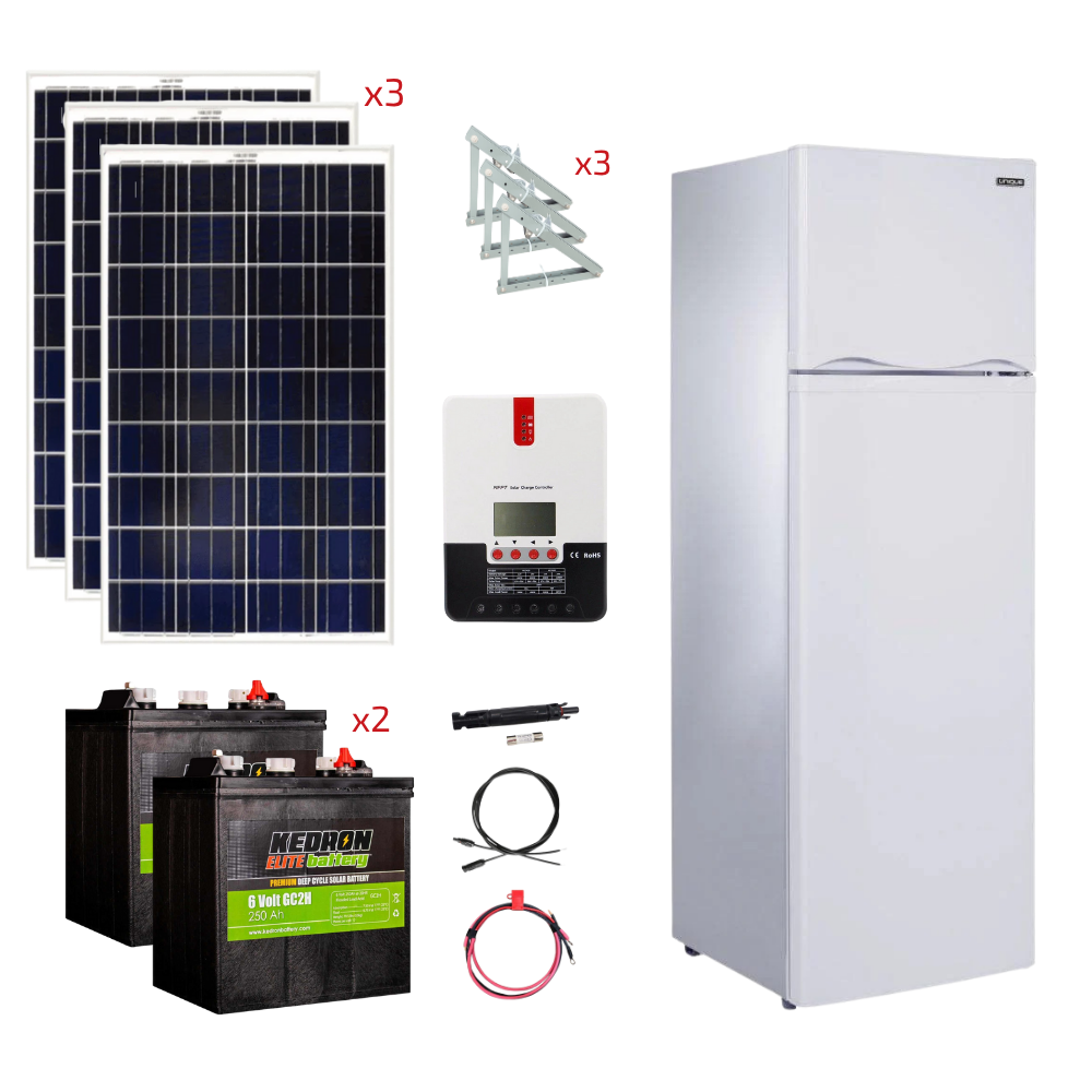 Unique 9 Cu/Ft 260L Solar DC Fridge Stand-Alone Solar Power System (Système d'énergie solaire autonome de 9 Cu/Ft 260L)