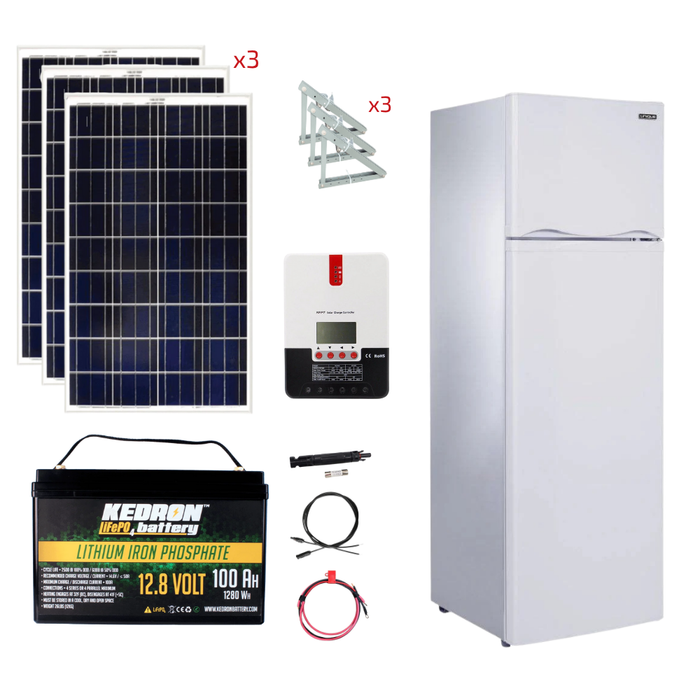 Unique 9 Cu/Ft 260L Solar DC Fridge Stand-Alone Solar Power System