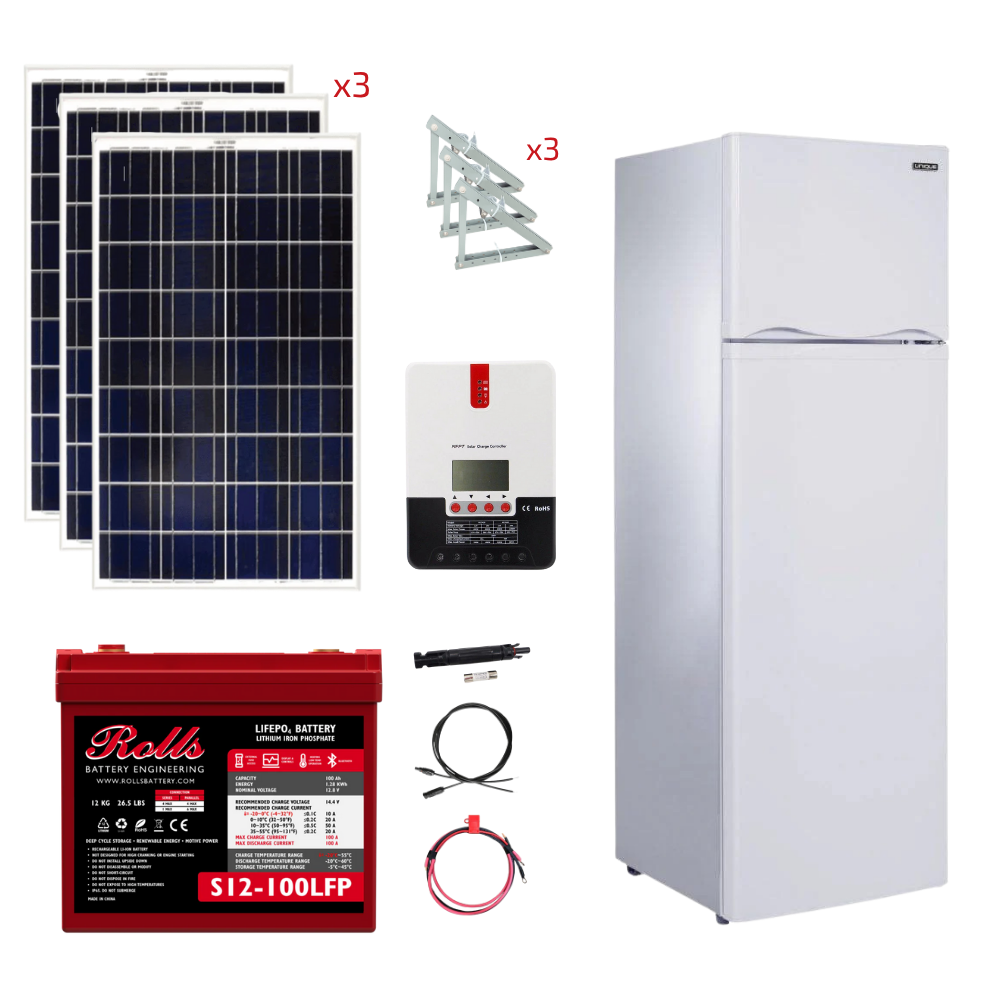 Unique 9 Cu/Ft 260L Solar DC Fridge Stand-Alone Solar Power System (Système d'énergie solaire autonome de 9 Cu/Ft 260L)