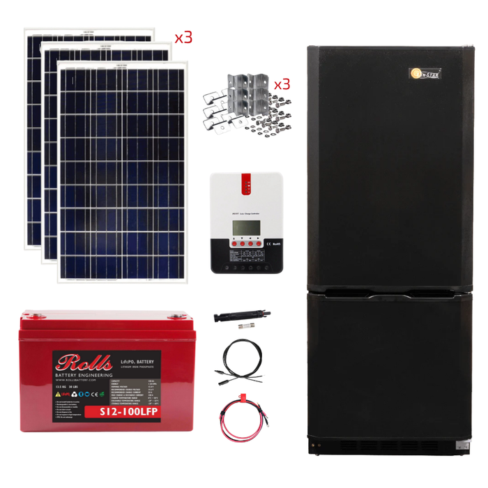 SunStar 10 Cu/Ft Solar DC/AC Refrigerator Stand-Alone Solar Power System