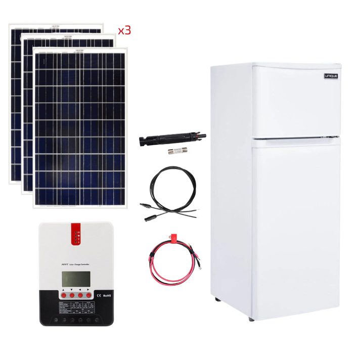 Unique 6 Cu/Ft 12/24V Solar DC Fridge With Freezer Stand-Alone Solar Power System