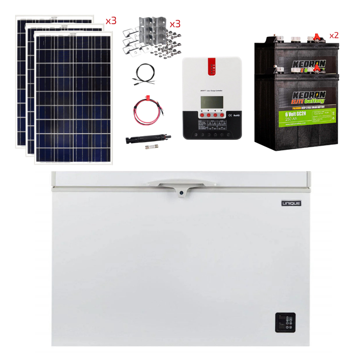 Unique 9 Cu/Ft 265L Solar DC Fridge Stand-Alone Solar Power System