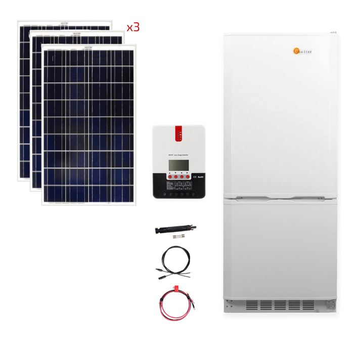 SunStar 10 Cu/Ft Solar DC/AC Refrigerator Stand-Alone Solar Power System