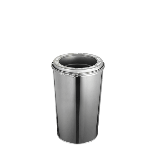 Summum Pro 48" 6" Diameter Chimney, stainless steel with mirror finish, available at Cabin Depot with lifetime warranty.