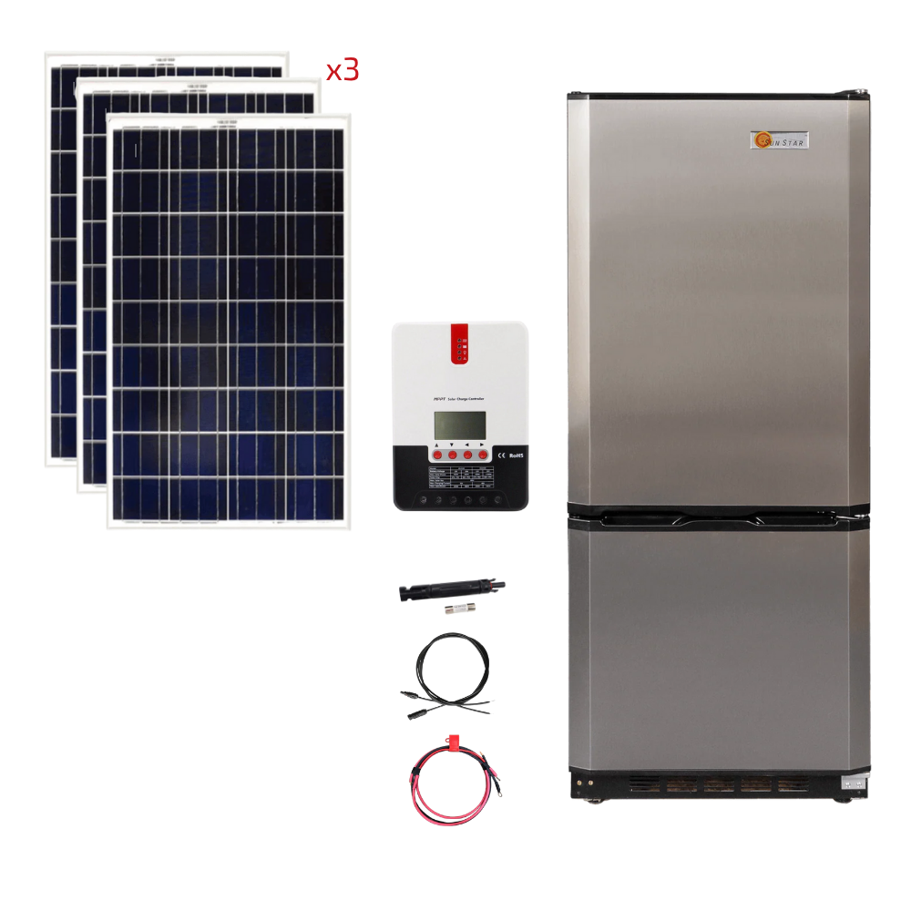 SunStar 10 Cu/Ft Solar DC/AC Refrigerator Stand-Alone Solar Power System