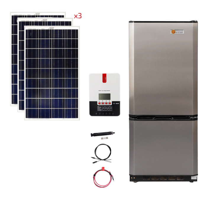 SunStar 10 Cu/Ft Solar DC/AC Refrigerator Stand-Alone Solar Power System