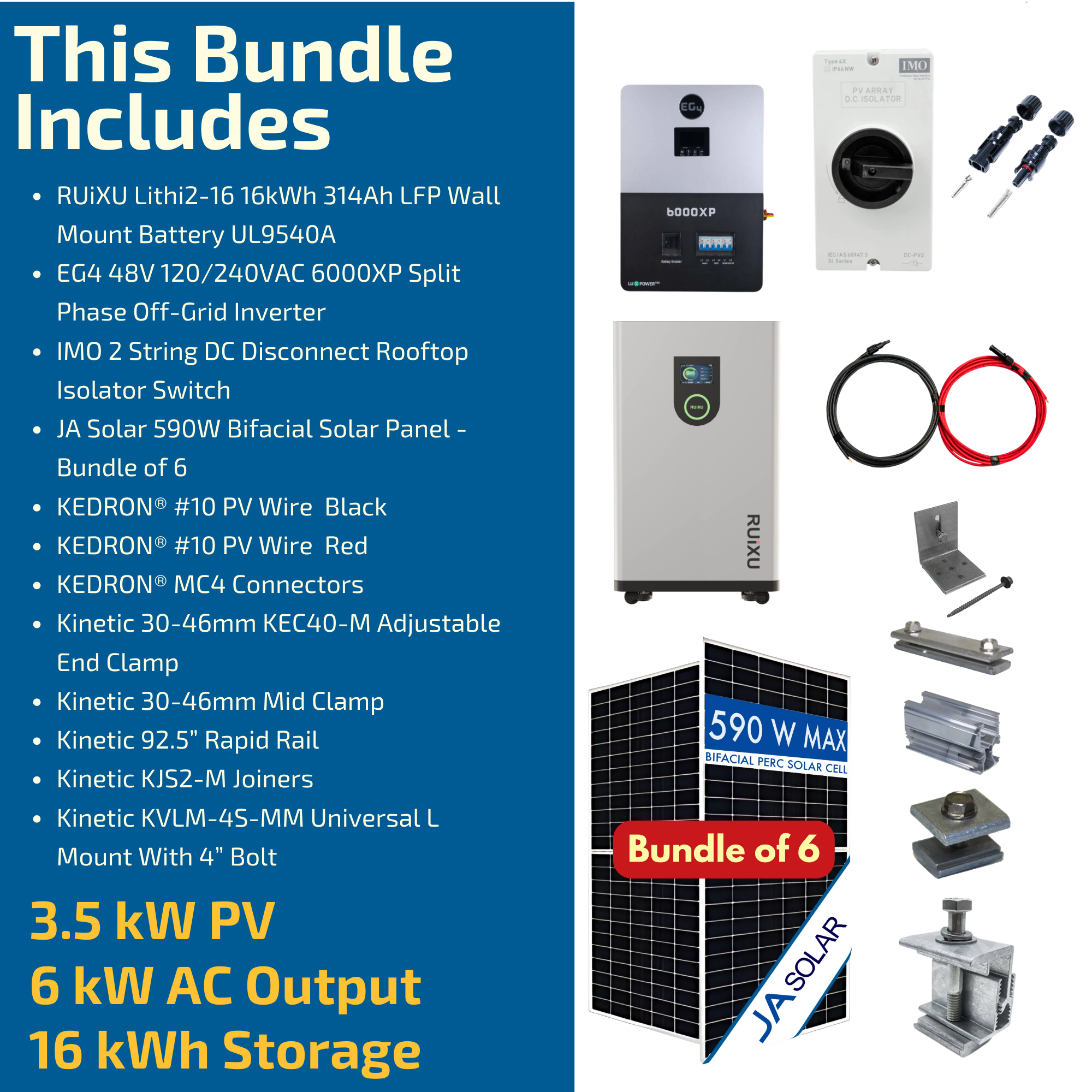 EG4 6,000XP Inverter + RUiXU Battery Bundle