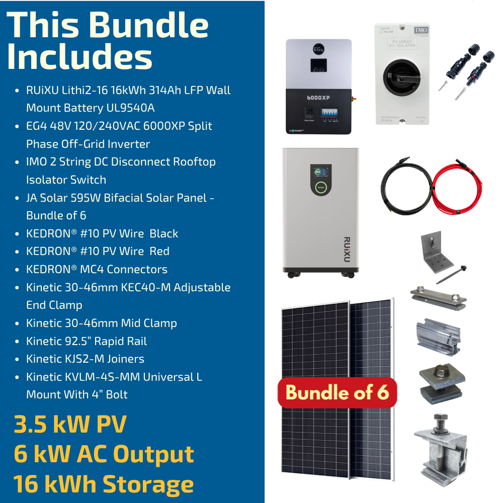 EG4 6,000XP Inverter + RUiXU Battery Bundle