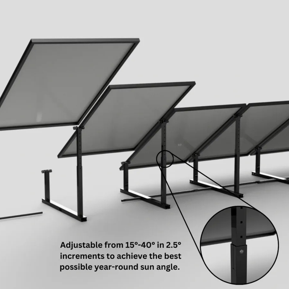 IntegraRack BallastRack Bastidor fijo ajustable para módulos solares - Compuesto negro