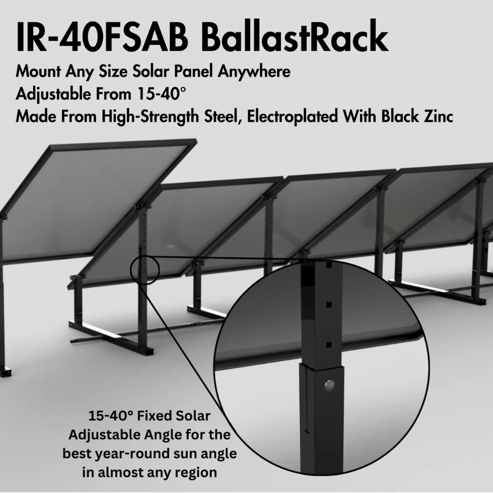 IntegraRack BallastRack Support fixe réglable pour modules solaires - Zinc noir