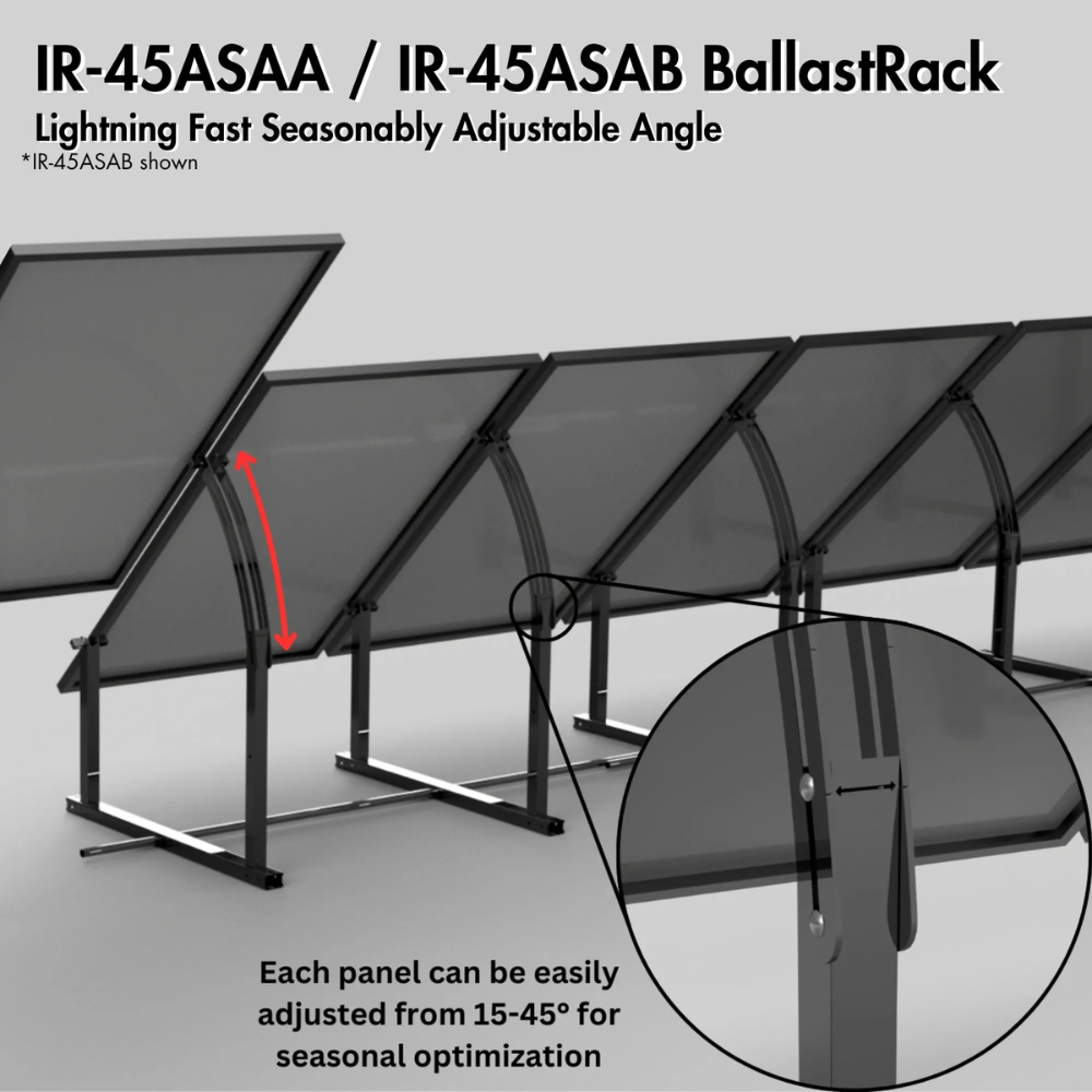 IntegraRack BallastRack Support de module solaire réglable en fonction des saisons - Zinc noir
