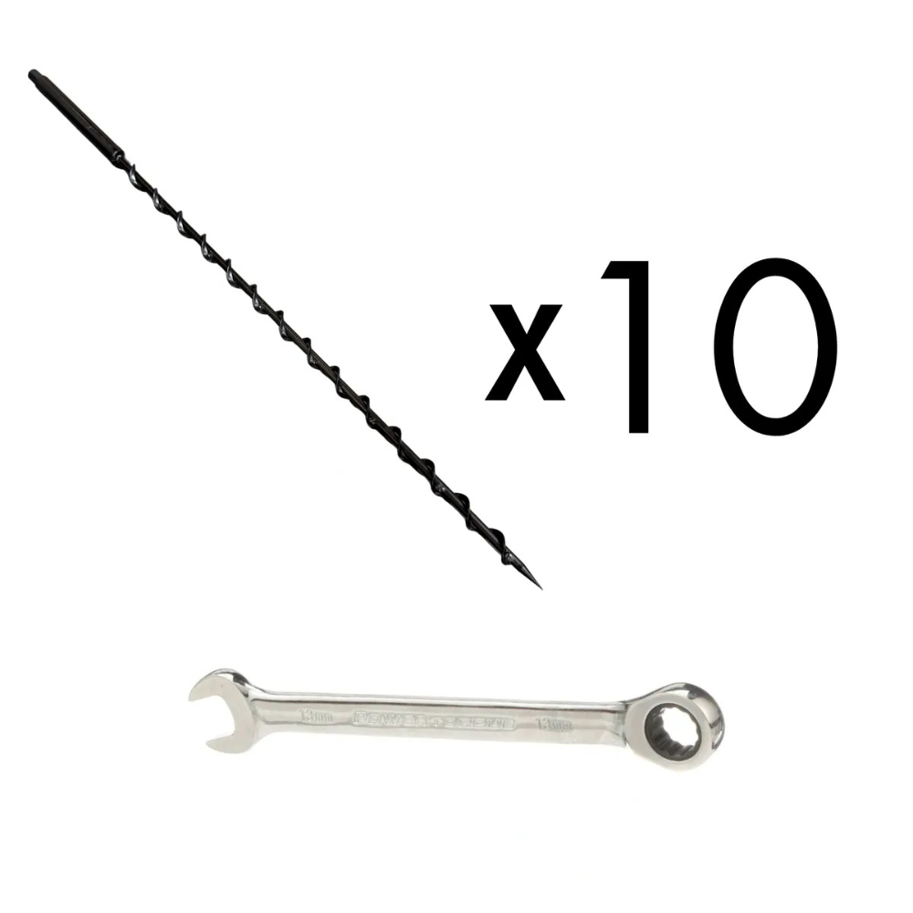 Kit de montage IntegraRack EarthScrew 30 pouces pour cadres BallastRack - Lot de 10