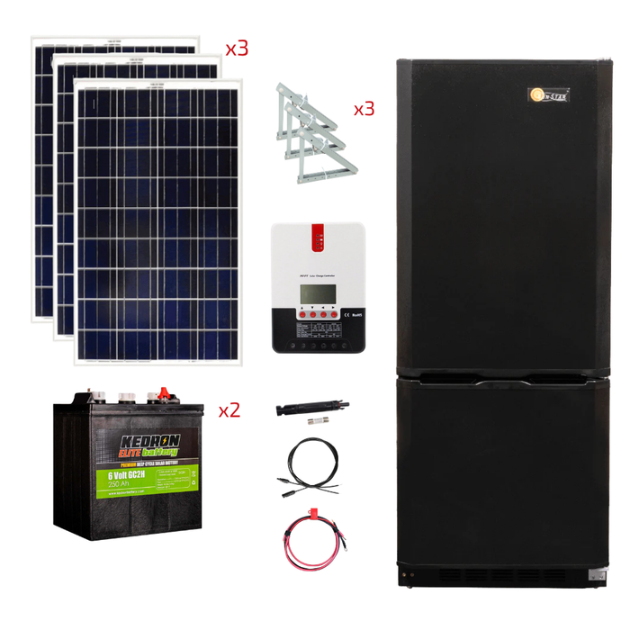 SunStar 10 Cu/Ft Solar DC/AC Refrigerator Stand-Alone Solar Power System