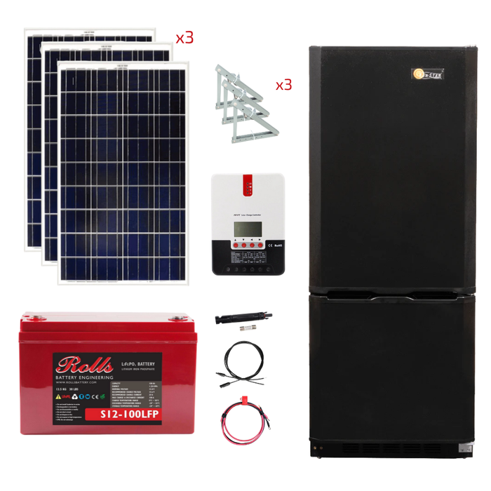 SunStar 10 Cu/Ft Solar DC/AC Refrigerator Stand-Alone Solar Power System