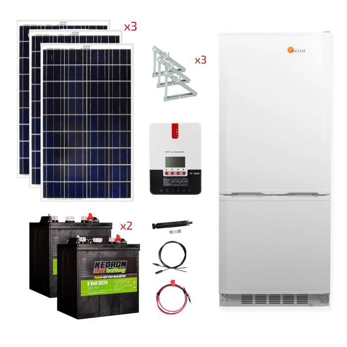 SunStar 10 Cu/Ft Solar DC/AC Refrigerator Stand-Alone Solar Power System