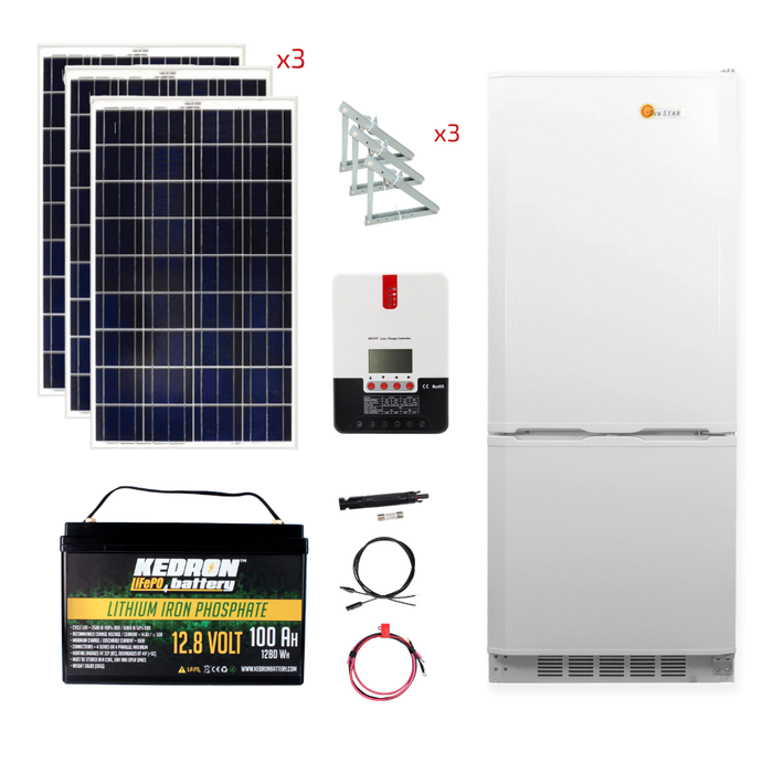 SunStar 10 Cu/Ft Solar DC/AC Refrigerator Stand-Alone Solar Power System