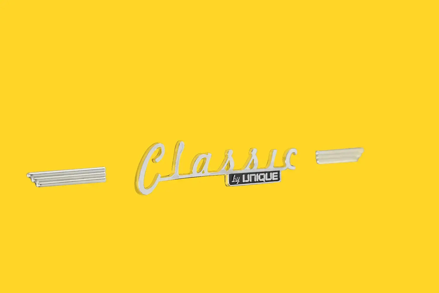 Unique Classic Retro logo on yellow background from Cabin Depot's 12 cu/ft bottom mount refrigerator with chrome accents and ENERGY STAR rating.