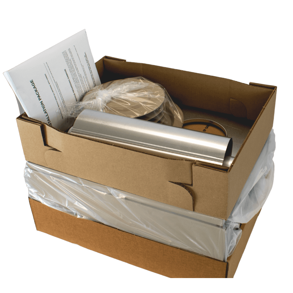 Empire 10,000 BTU Direct Vent Propane Heater packaging with installation kit - Cabin Depot heating solution