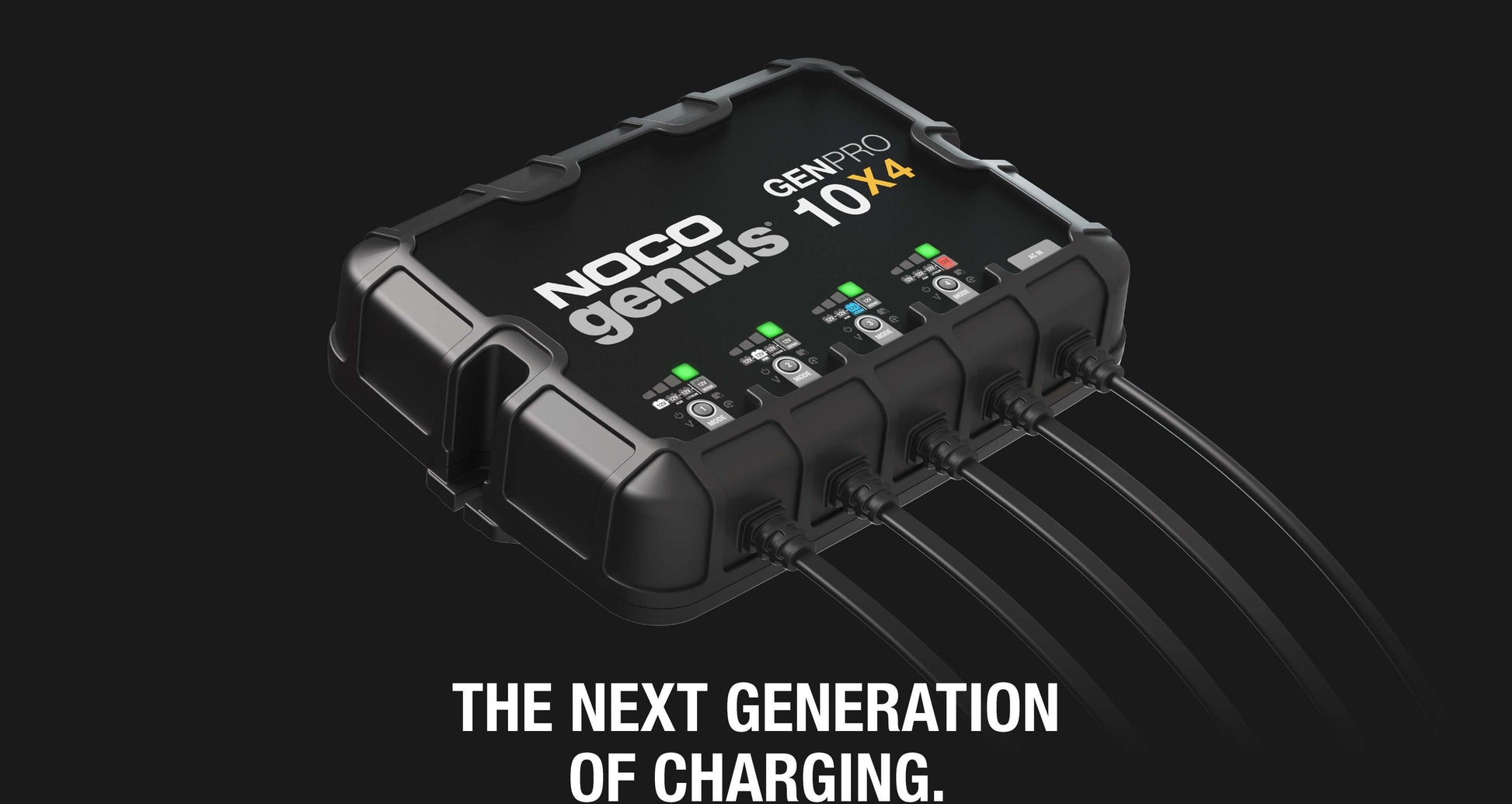 NOCO GENPRO10X4 4-Bank Onboard 40A Battery Charger with advanced charging technology for marine use, available at Cabin Depot.