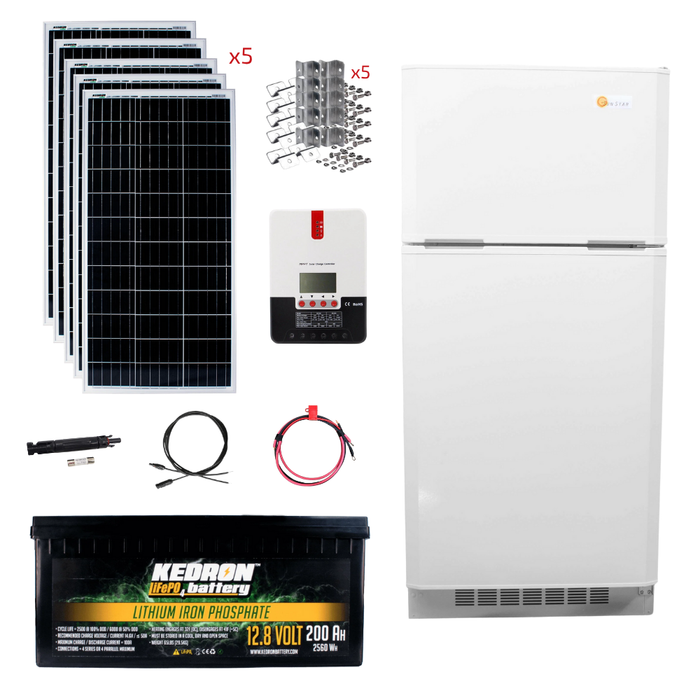 SunStar 16 Cu/Ft Solar DC/AC Refrigerator Stand-Alone Solar Power System