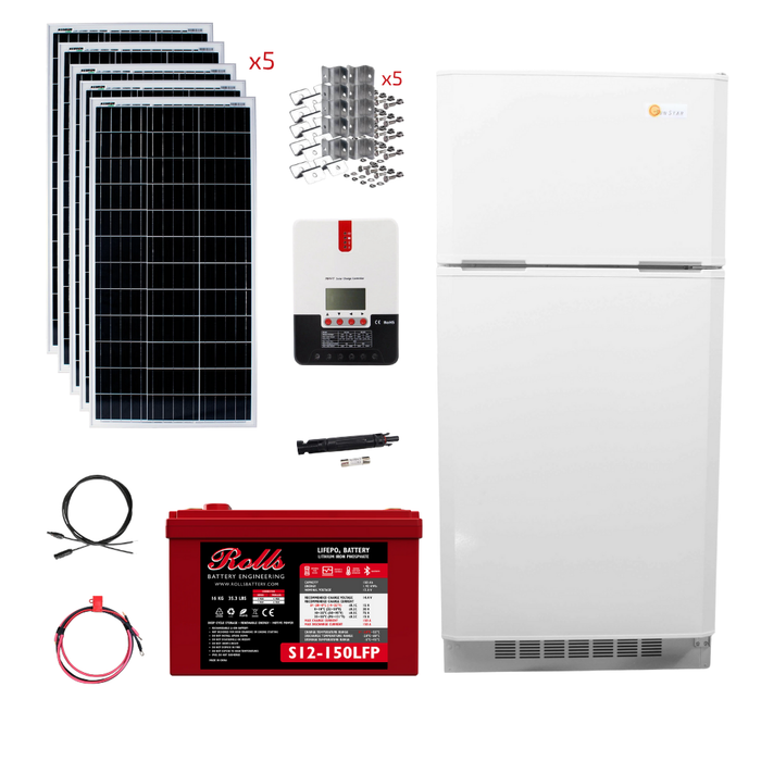 SunStar 16 Cu/Ft Solar DC/AC Refrigerator Stand-Alone Solar Power System