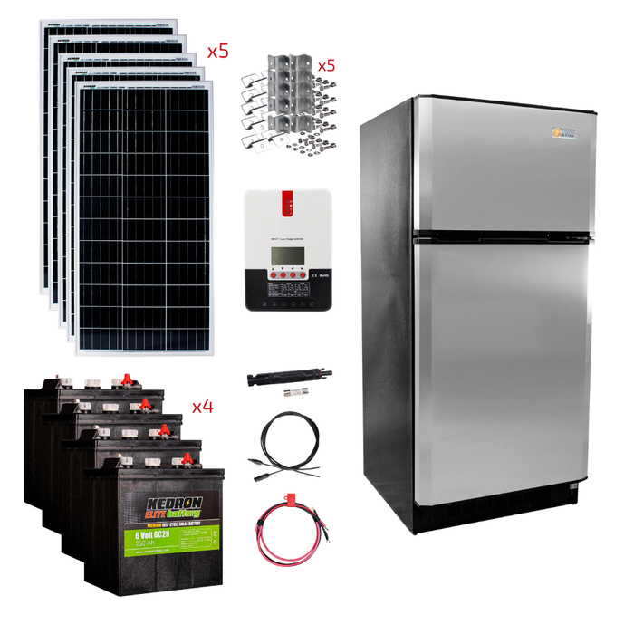 SunStar 16 Cu/Ft Solar DC/AC Refrigerator Stand-Alone Solar Power System