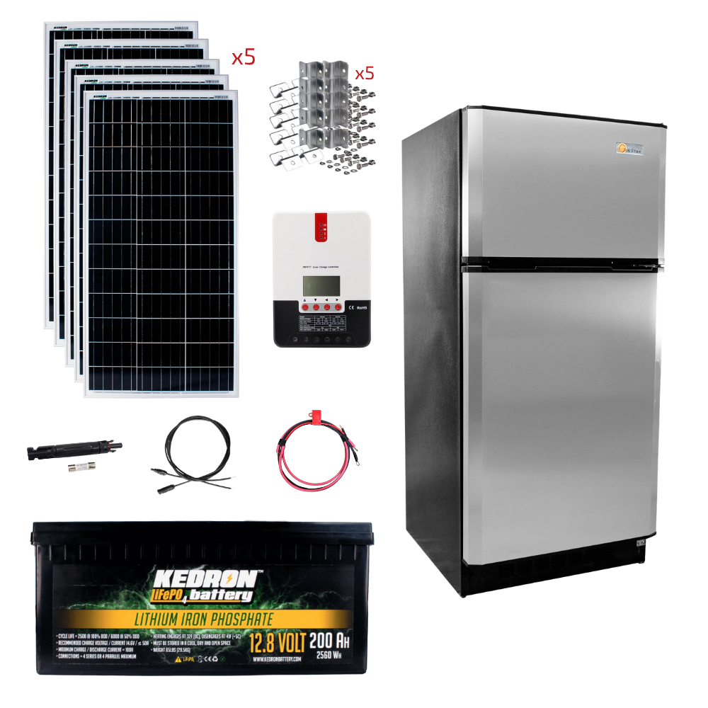 SunStar 16 Cu/Ft Solar DC/AC Refrigerator Stand-Alone Solar Power System